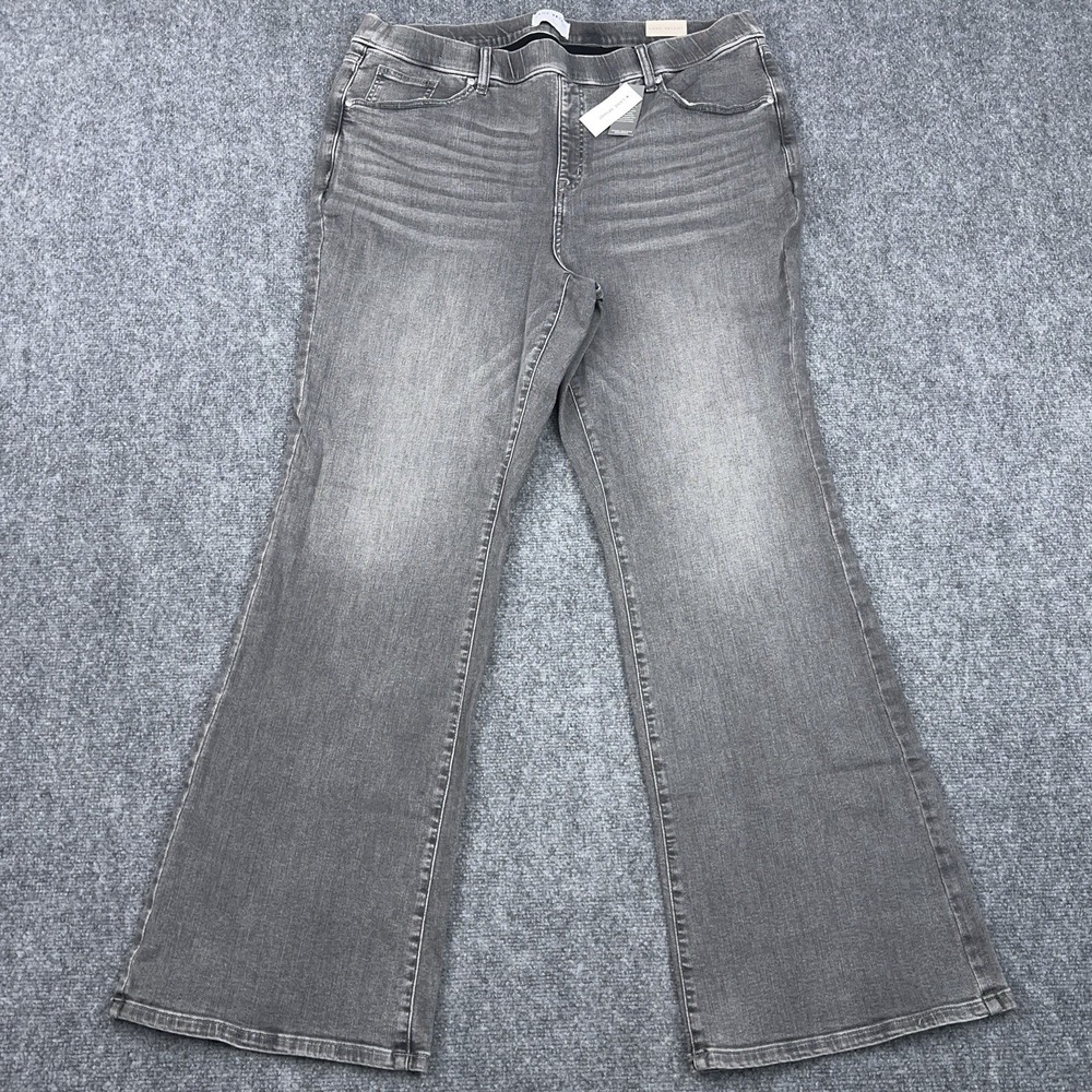 NEW Lane Bryant Jeans 20L High-Rise Tighter Tummy Pull-On Boot Bootcut Gray